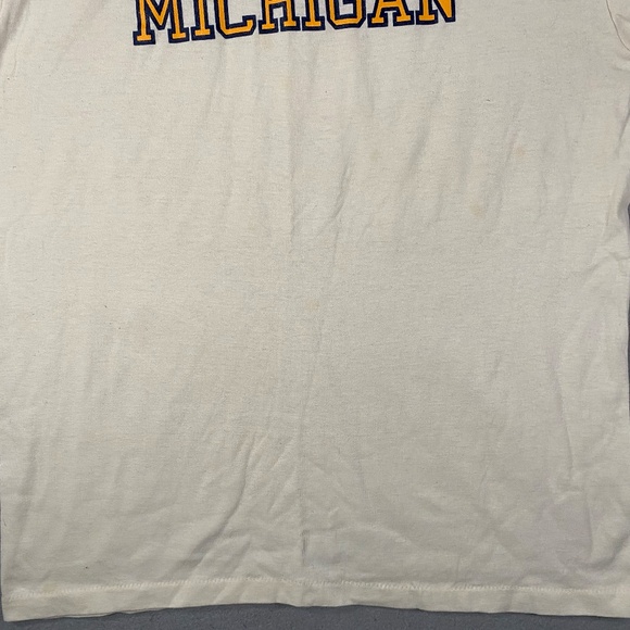 Vintage University of Michigan UofM White Blue T Shirt Logo 7 Size XL *Read - Picture 3 of 10